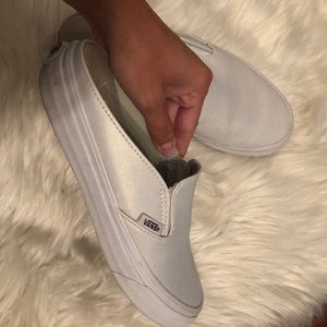 White slip on vans
